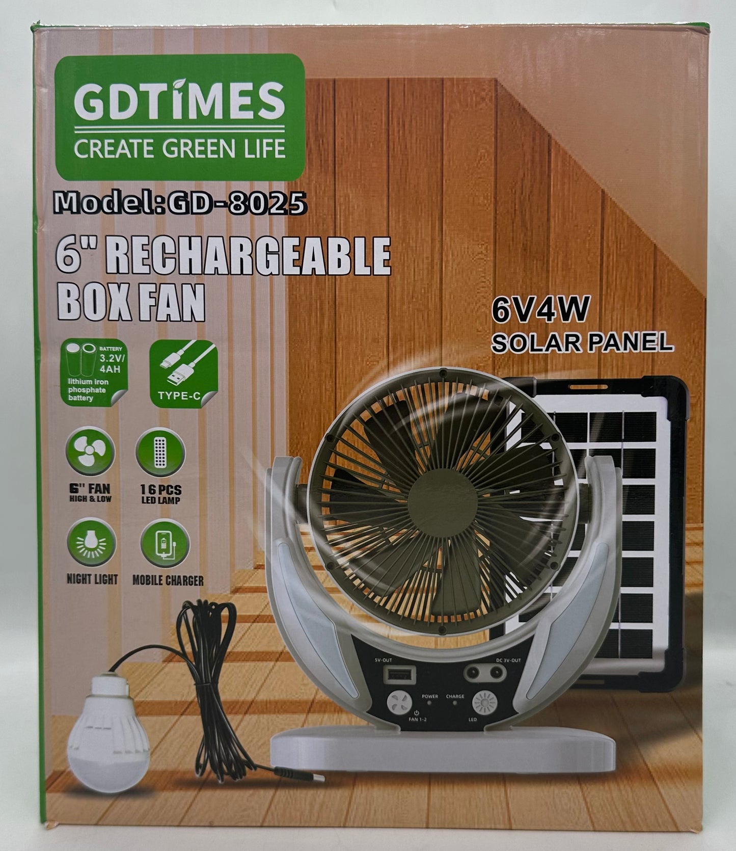 Ventilador solar 4 en 1